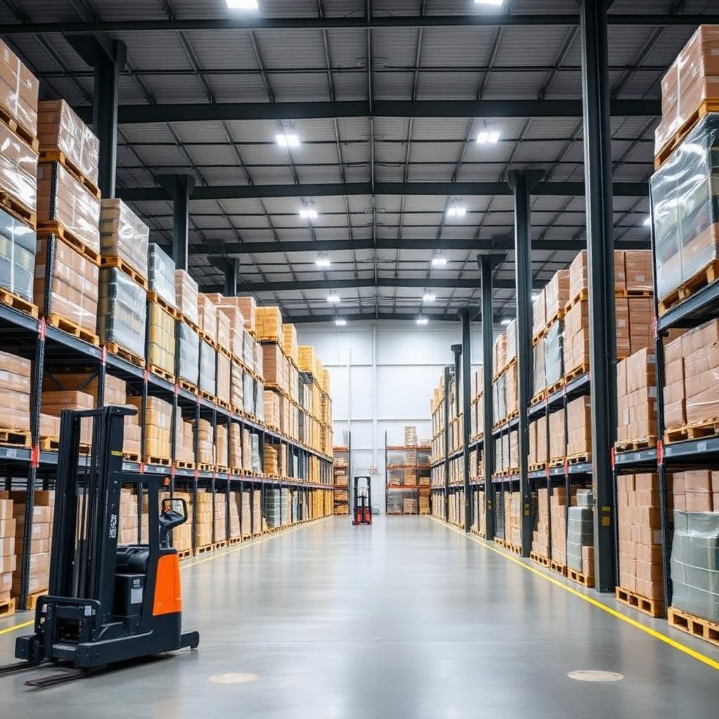 Distribution warehouse operated with safety standards